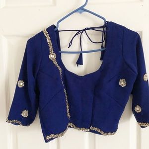 Royal Blue & Gold Custom Made Lengha